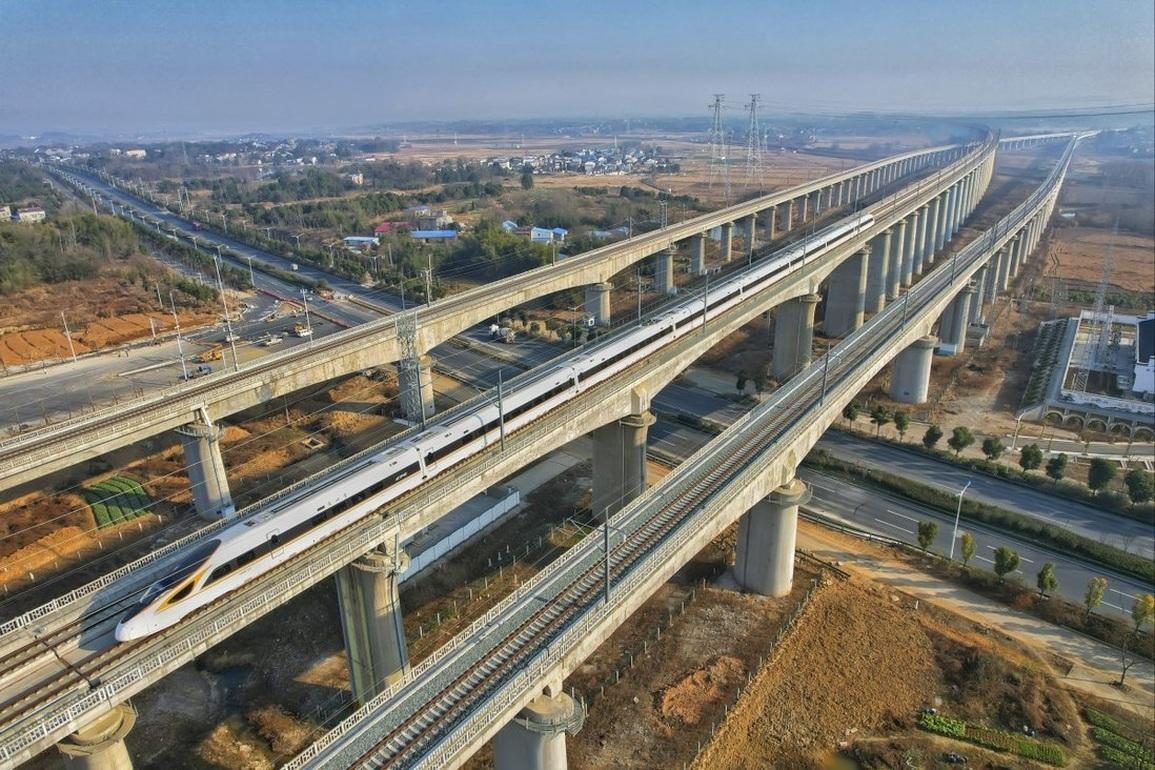 High-speed rail network expansion in mobility transportation infrastructure.   
